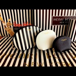 SOLD Henri Bendel pouches trio set. Leather